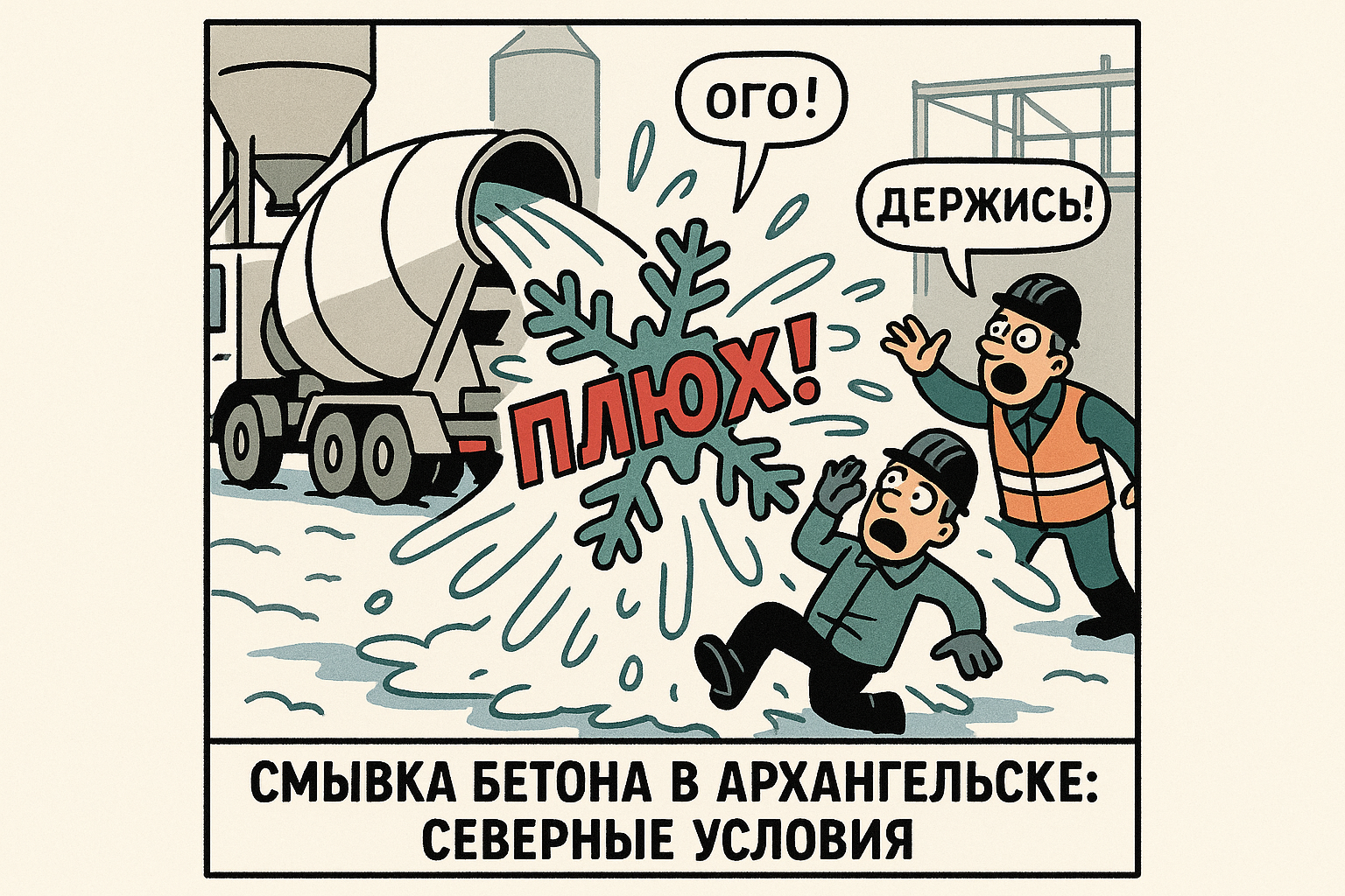 Смывка бетона в Архангельске: демонстрация специального средства, адаптированного для использования в северных условиях, с акцентом на его эффективность и устойчивость к низким температурам.