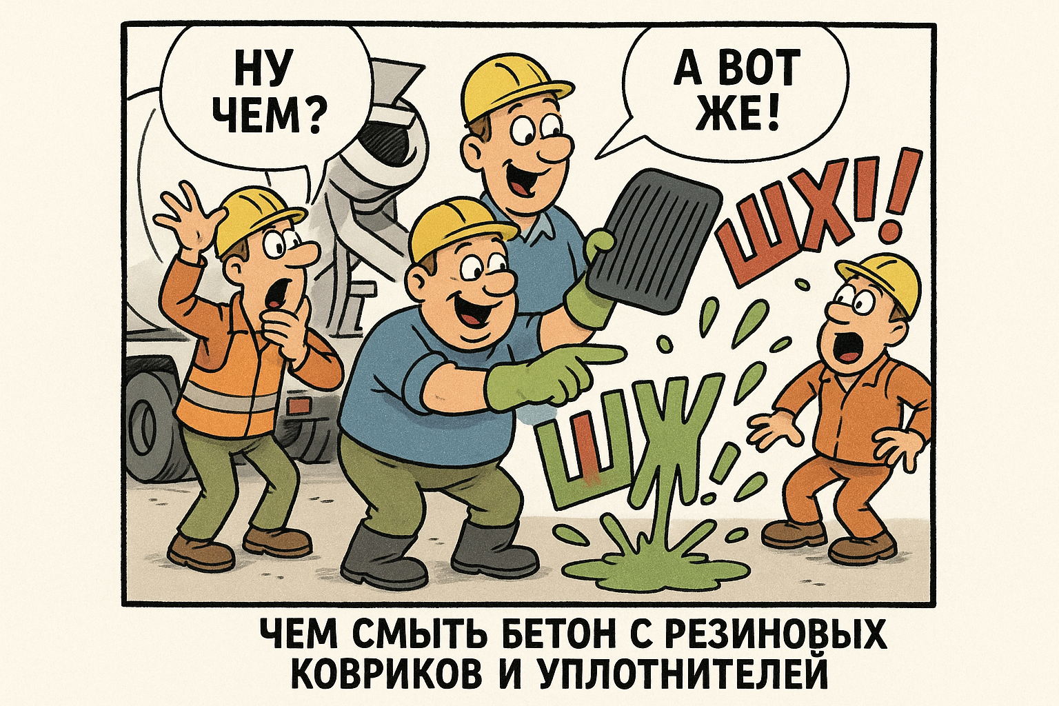 Советы по очистке бетона с резиновых ковриков и уплотнителей, включая применение различных чистящих средств и техники.