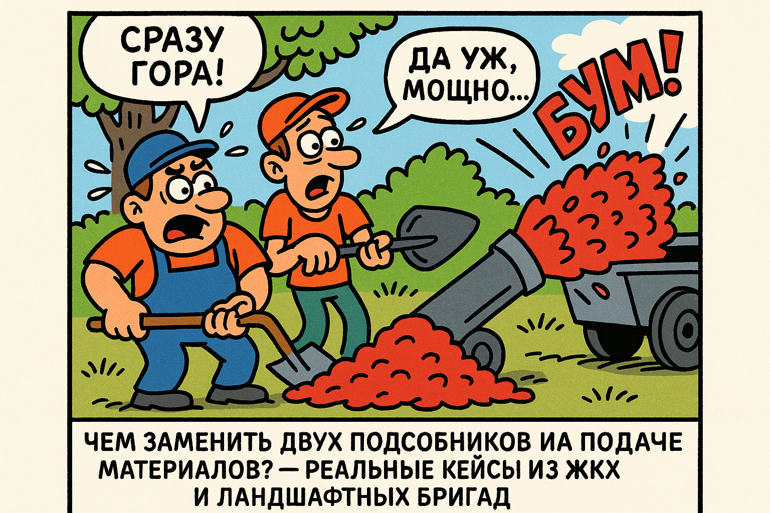 Работники, занимающиеся подачей материалов на строительном участке, используют механизмы для оптимизации труда и повышения эффективности.