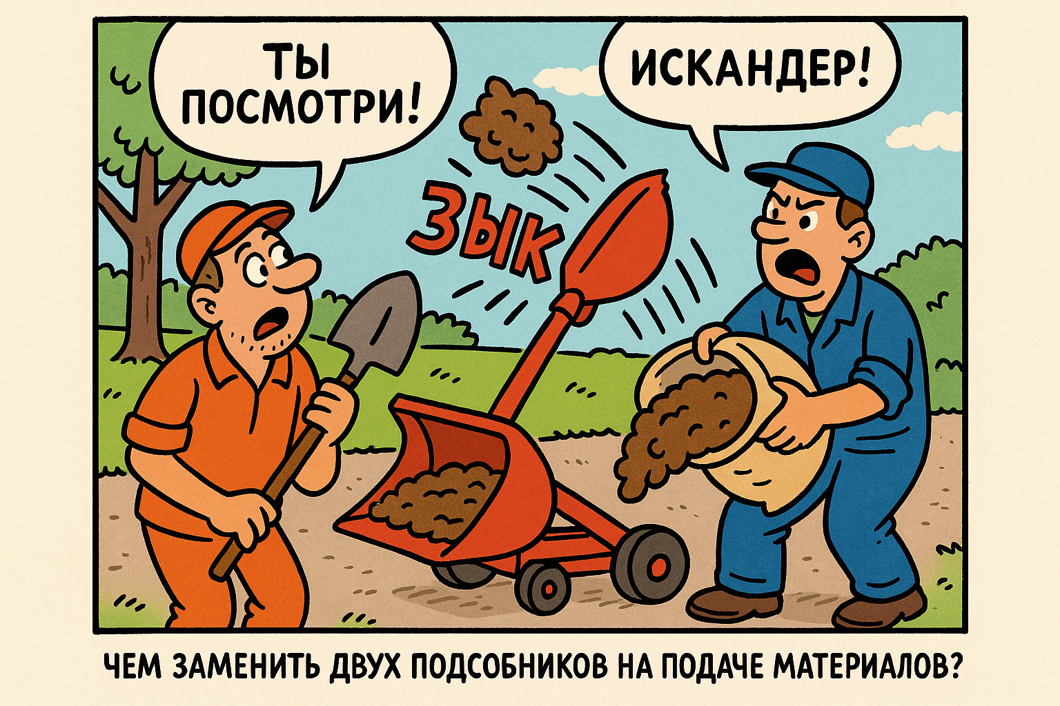 Сравнение эффективности работы различных механизмов для подачи материалов в ландшафтных и коммунальных бригадах.