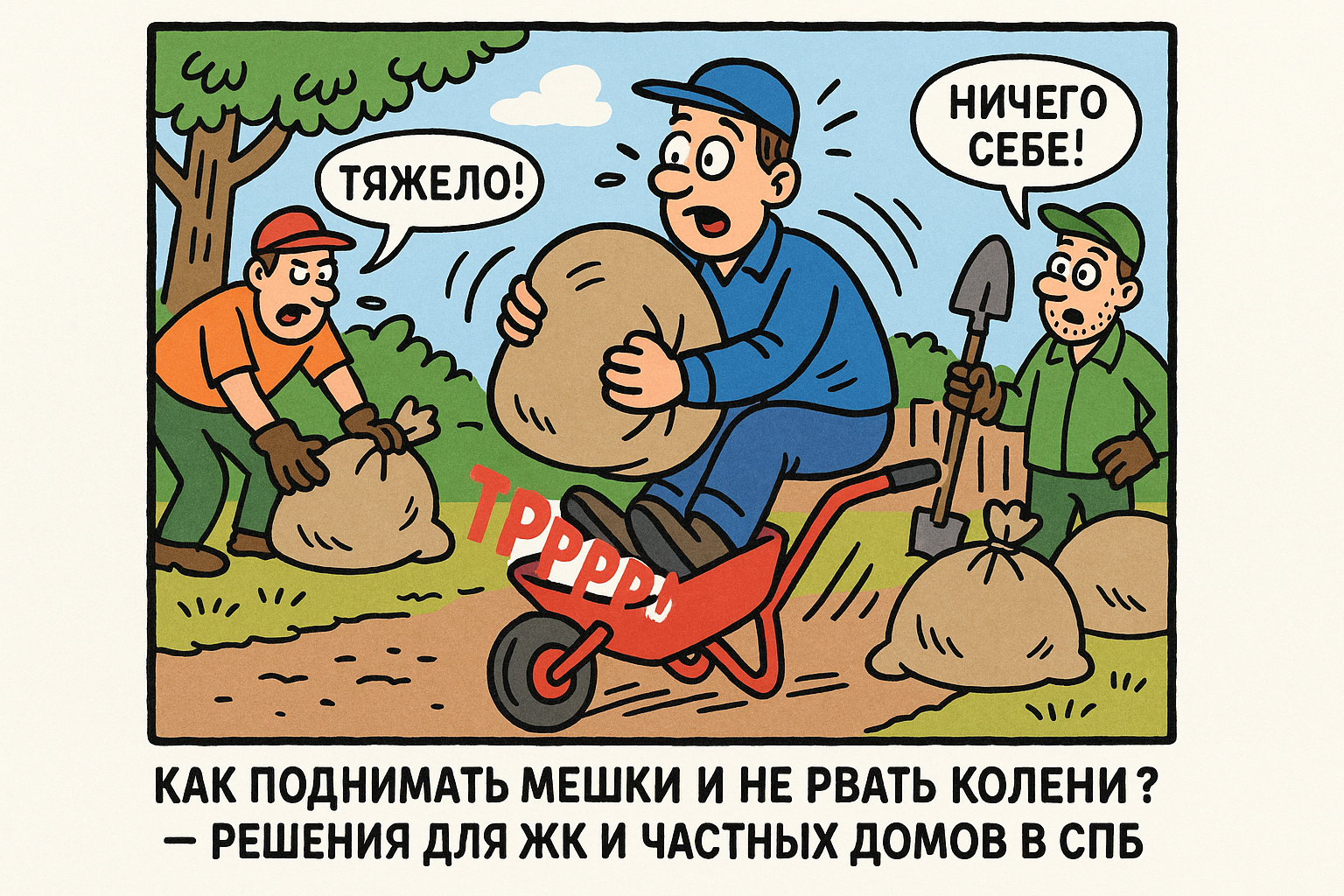 Способы правильного подъема мешков для предотвращения травм коленей и обеспечения безопасности при работе в жилых кварталах и частных домах.