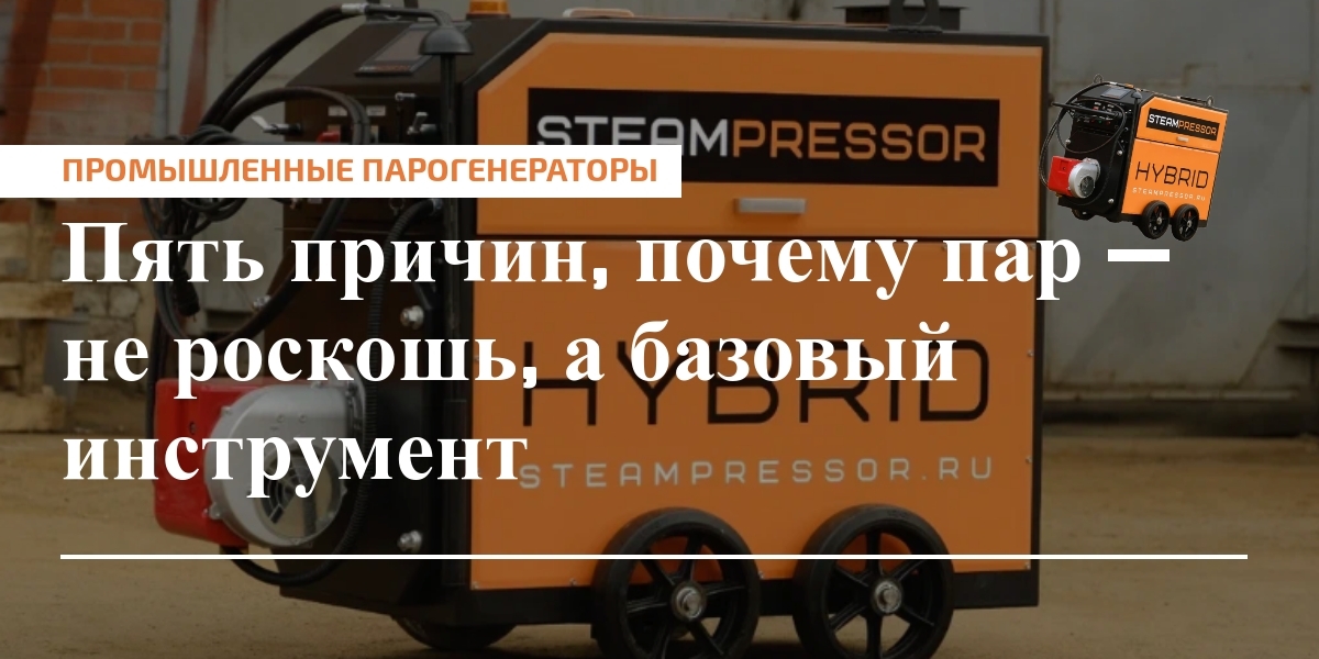Главное изображение: группа промышленных систем с парогенераторами, демонстрирующая универсальность и надёжность в холодных условиях