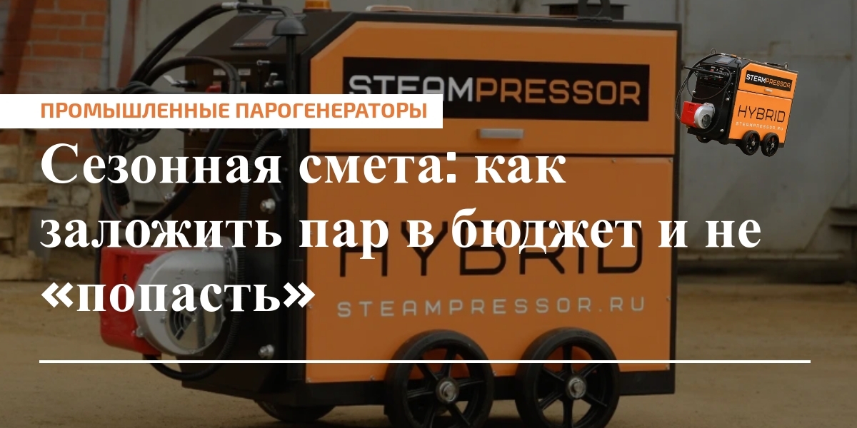 Расчёт сезонной сметы по парогенераторам и рискам простоя зимой